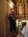 Celebración de la eucaristía en la Cueva de Santo Domingo.